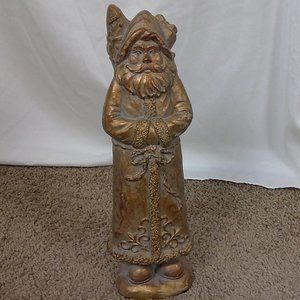 World Market Gold St. Nick Santa Statue/Figure Christmas